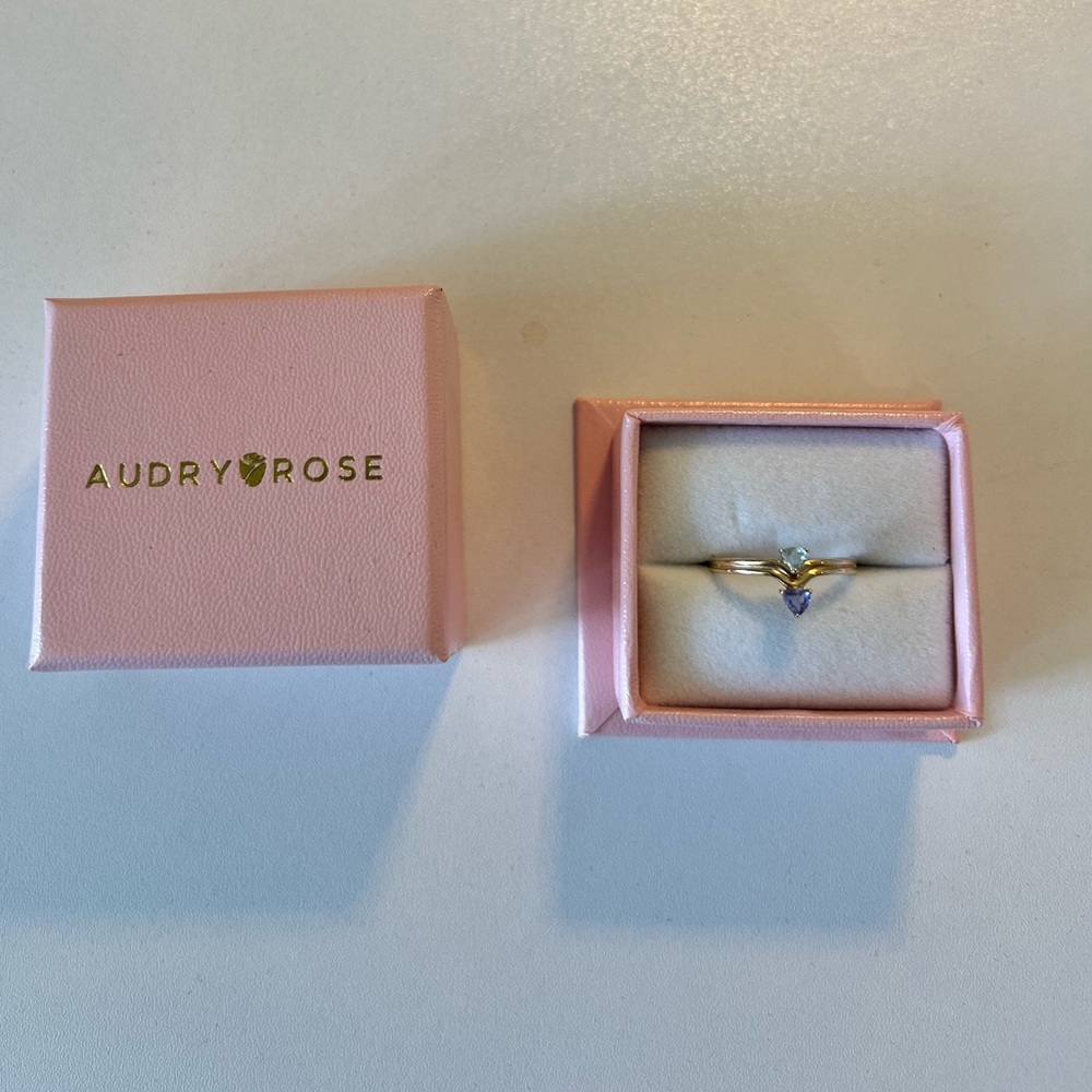 Trillion Tanzanite Aqua Ring by Audrey Rose - Picture 4 of 4
